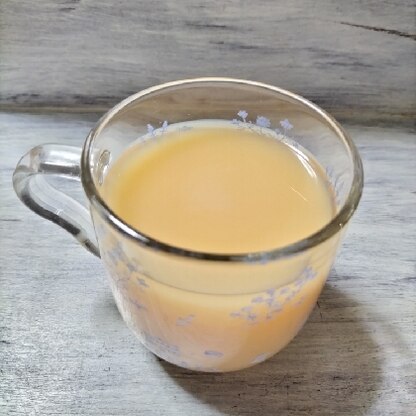 麦茶にソイミルク入れてみました♬なぜ湯引きってわかったんですか？めちゃめちゃ鋭い〜よく見てくださってて嬉しかったです❤美味しいレシピにも感謝です(◕ᴗ◕✿)